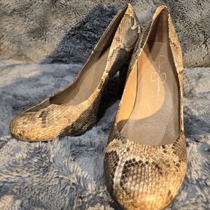 Elegant Snakeskin Patterned Heels